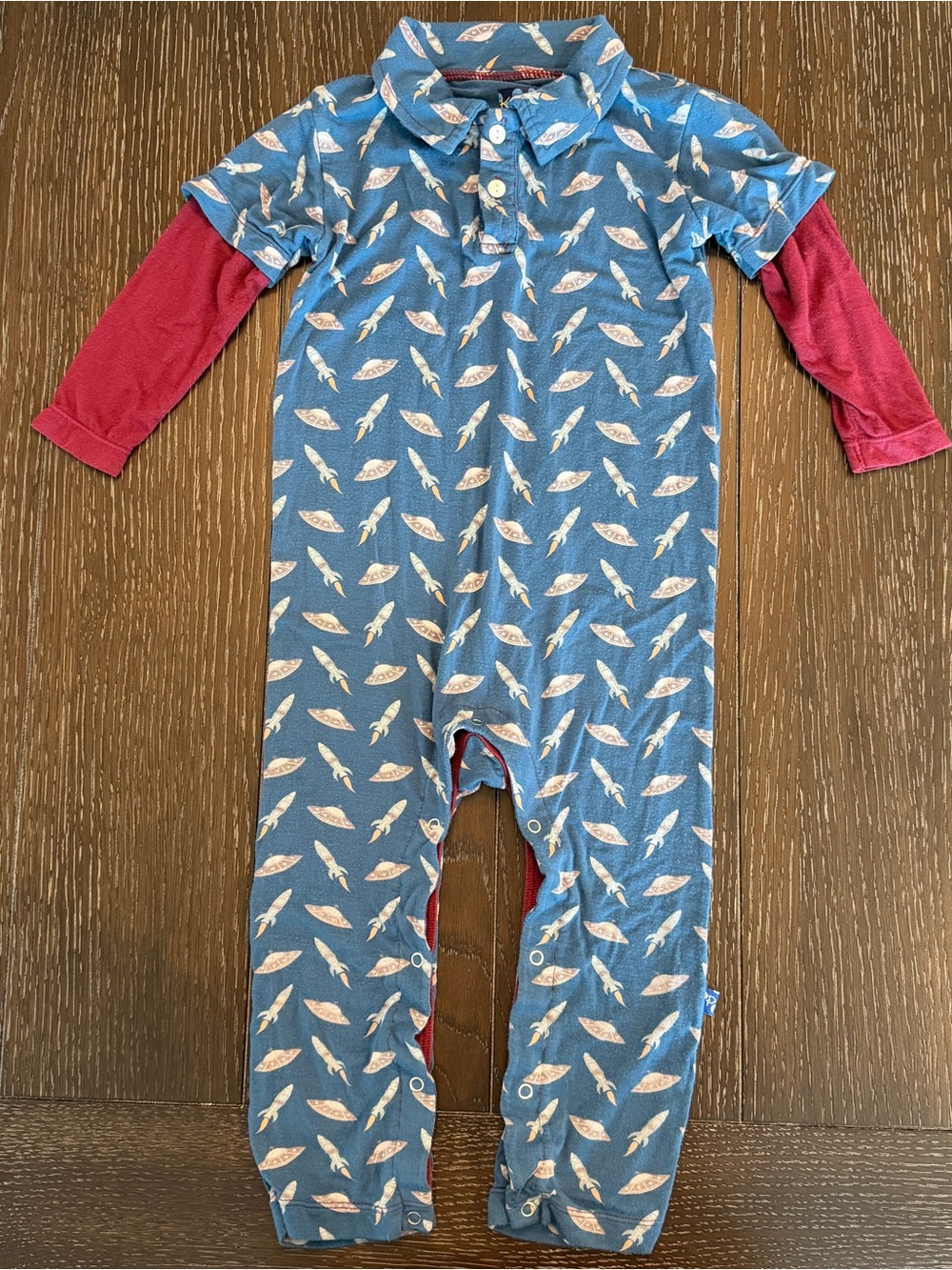 Kickee Pants 18-24 Month Baby Toddler Boy Outfit One Piece Spaceships & Rockets